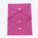 HERMES Calvi Coin Purse Leather Purple Silver Auth 203089A-13