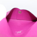HERMES Calvi Coin Purse Leather Purple Silver Auth 203089A-14