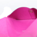 HERMES Calvi Coin Purse Leather Purple Silver Auth 203089A-16