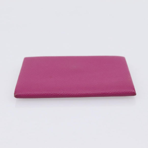 HERMES Calvi Coin Purse Leather Purple Silver Auth 203089A