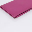 HERMES Calvi Coin Purse Leather Purple Silver Auth 203089A-9