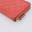 CHANEL Matelasse Long Wallet Caviar Skin Orange Gold Tone CC Auth 203090-10