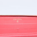 CHANEL Matelasse Long Wallet Caviar Skin Orange Gold Tone CC Auth 203090-14