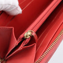 CHANEL Matelasse Long Wallet Caviar Skin Orange Gold Tone CC Auth 203090-18