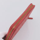 CHANEL Matelasse Long Wallet Caviar Skin Orange Gold Tone CC Auth 203090-6