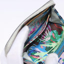HERMES Asap Compact Silk In Wallet Leather LIme Green Silver Auth 203091-19