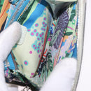 HERMES Asap Compact Silk In Wallet Leather LIme Green Silver Auth 203091-20