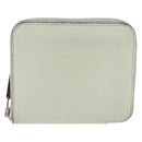 HERMES Asap Compact Silk In Wallet Leather LIme Green Silver Auth 203091-13