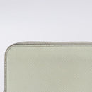 HERMES Asap Compact Silk In Wallet Leather LIme Green Silver Auth 203091-2