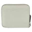 HERMES Asap Compact Silk In Wallet Leather LIme Green Silver Auth 203091-3