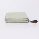 HERMES Asap Compact Silk In Wallet Leather LIme Green Silver Auth 203091-5