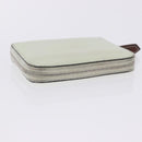 HERMES Asap Compact Silk In Wallet Leather LIme Green Silver Auth 203091-6