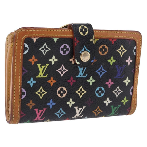 LOUIS VUITTON Monogram Multicolor Portefeuille Viennois Black M92988 Auth 203092