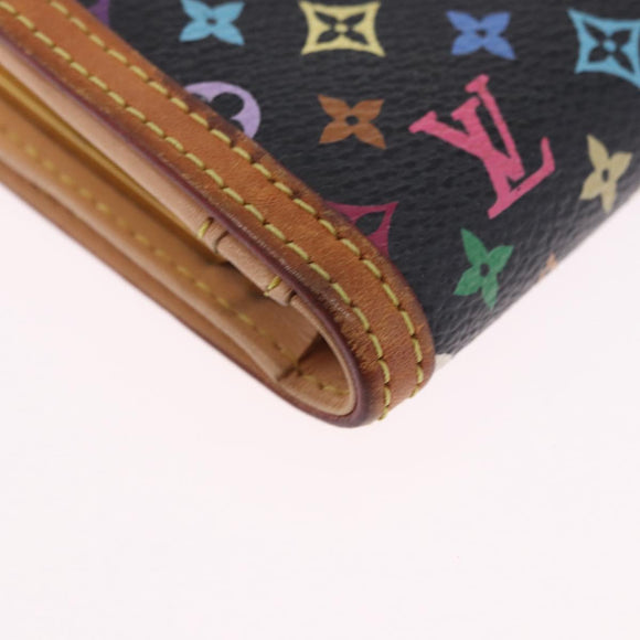 LOUIS VUITTON Monogram Multicolor Portefeuille Viennois Black M92988 Auth 203092