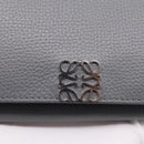 LOEWE Anagram Trifold Wallet Leather Gray Silver Auth 203094A-8