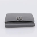 LOEWE Anagram Trifold Wallet Leather Gray Silver Auth 203094A-6