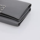 LOEWE Anagram Trifold Wallet Leather Gray Silver Auth 203094A-7