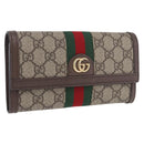 GUCCI GG Supreme Long Wallet PVC Beige Gold Auth 203095M-1