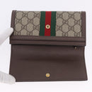 GUCCI GG Supreme Long Wallet PVC Beige Gold Auth 203095M-13