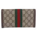 GUCCI GG Supreme Long Wallet PVC Beige Gold Auth 203095M-3
