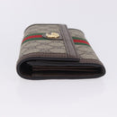 GUCCI GG Supreme Long Wallet PVC Beige Gold Auth 203095M-5