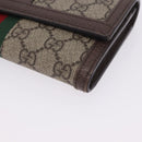 GUCCI GG Supreme Long Wallet PVC Beige Gold Auth 203095M-9