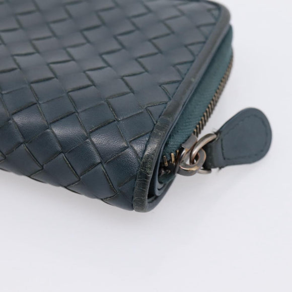 BOTTEGA VENETA INTRECCIATO Bifold Wallet Leather Blue Auth 203097