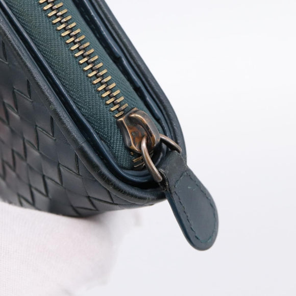 BOTTEGA VENETA INTRECCIATO Bifold Wallet Leather Blue Auth 203097