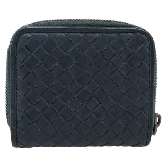 BOTTEGA VENETA INTRECCIATO Bifold Wallet Leather Blue Auth 203097