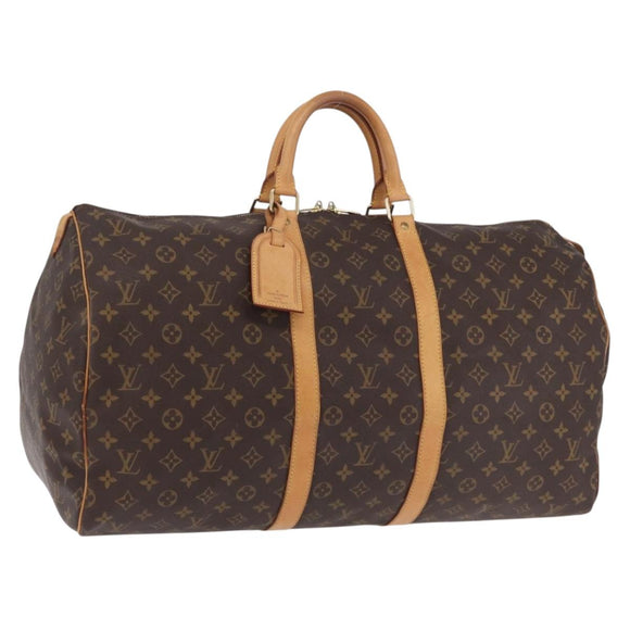 LOUIS VUITTON Monogram Keepall 55 Boston Bag M41424 LV Auth 203102A