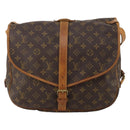 LOUIS VUITTON Monogram Saumur 35 Shoulder Bag M42254 LV Auth 203105-13