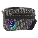 Christian Dior Trotter Canvas Safari Bag Jacquard Navy Silver Auth 203107SAM-1
