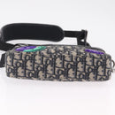 Christian Dior Trotter Canvas Safari Bag Jacquard Navy Silver Auth 203107SAM-13