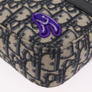 Christian Dior Trotter Canvas Safari Bag Jacquard Navy Silver Auth 203107SAM-15