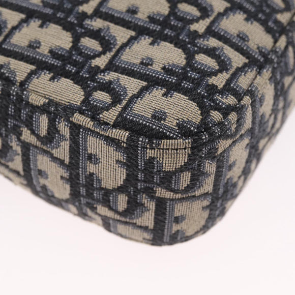 Christian Dior Trotter Canvas Safari Bag Jacquard Navy Silver Auth 203107SAM