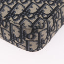 Christian Dior Trotter Canvas Safari Bag Jacquard Navy Silver Auth 203107SAM-17