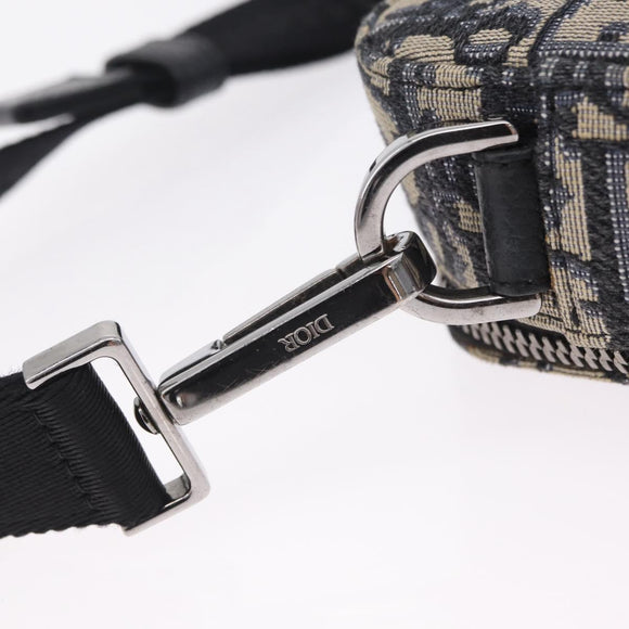 Christian Dior Trotter Canvas Safari Bag Jacquard Navy Silver Auth 203107SAM