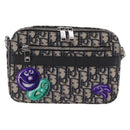 Christian Dior Trotter Canvas Safari Bag Jacquard Navy Silver Auth 203107SAM-2