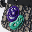 Christian Dior Trotter Canvas Safari Bag Jacquard Navy Silver Auth 203107SAM-21