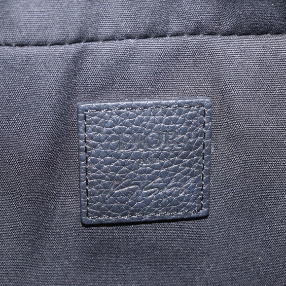 Christian Dior Trotter Canvas Safari Bag Jacquard Navy Silver Auth 203107SAM