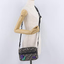 Christian Dior Trotter Canvas Safari Bag Jacquard Navy Silver Auth 203107SAM-29