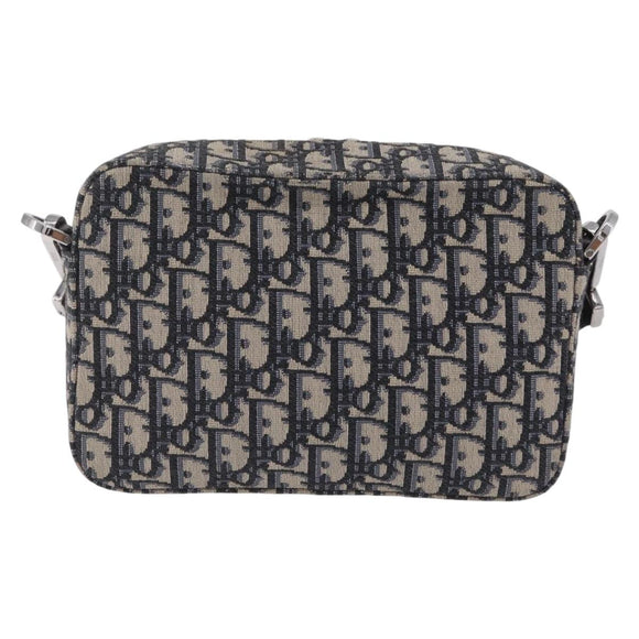 Christian Dior Trotter Canvas Safari Bag Jacquard Navy Silver Auth 203107SAM