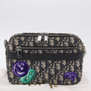Christian Dior Trotter Canvas Safari Bag Jacquard Navy Silver Auth 203107SAM-30