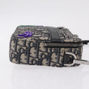 Christian Dior Trotter Canvas Safari Bag Jacquard Navy Silver Auth 203107SAM-4