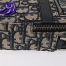 Christian Dior Trotter Canvas Safari Bag Jacquard Navy Silver Auth 203107SAM-5