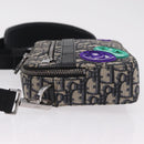 Christian Dior Trotter Canvas Safari Bag Jacquard Navy Silver Auth 203107SAM-6