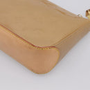 LOUIS VUITTON Vernis Mallory Square Pouch Noisette M91197 LV Auth 203117V-16