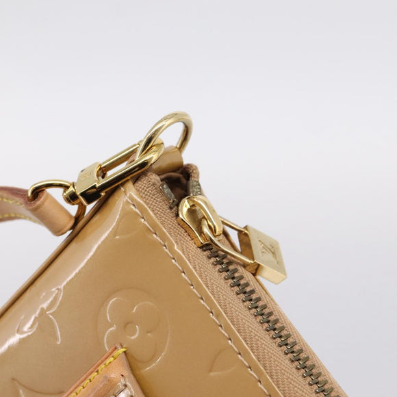 LOUIS VUITTON Vernis Mallory Square Pouch Noisette M91197 LV Auth 203117V