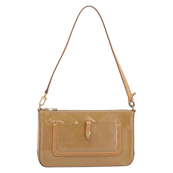 LOUIS VUITTON Vernis Mallory Square Pouch Noisette M91197 LV Auth 203117V
