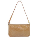LOUIS VUITTON Vernis Mallory Square Pouch Noisette M91197 LV Auth 203117V-2